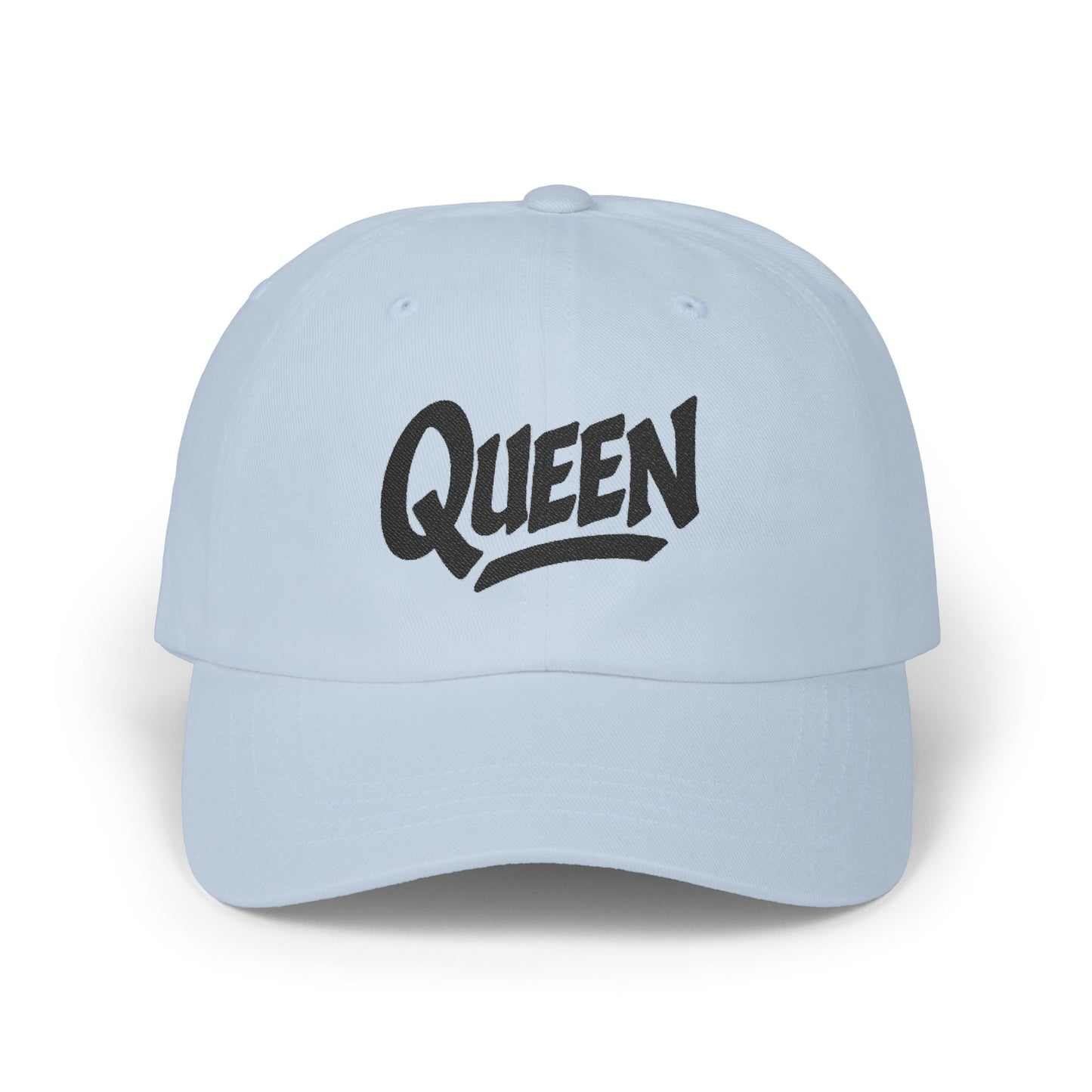 Queen Embroidered Classic Dad Hat – Bold Crown-Inspired Design for Queens Who Rule, Empowerment Style for Everyday Royalty. Black Letters