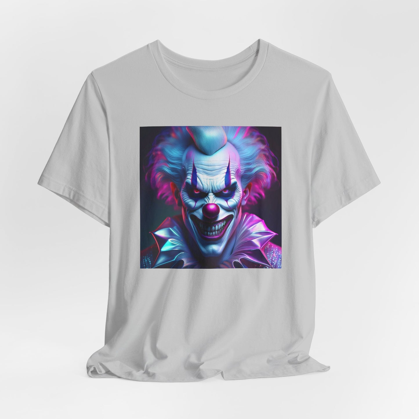 Scary Clown Halloween Shirt – Creepy Evil Clown Face Graphic Tee for Horror Fans. Unisex Jersey Short Sleeve Tee