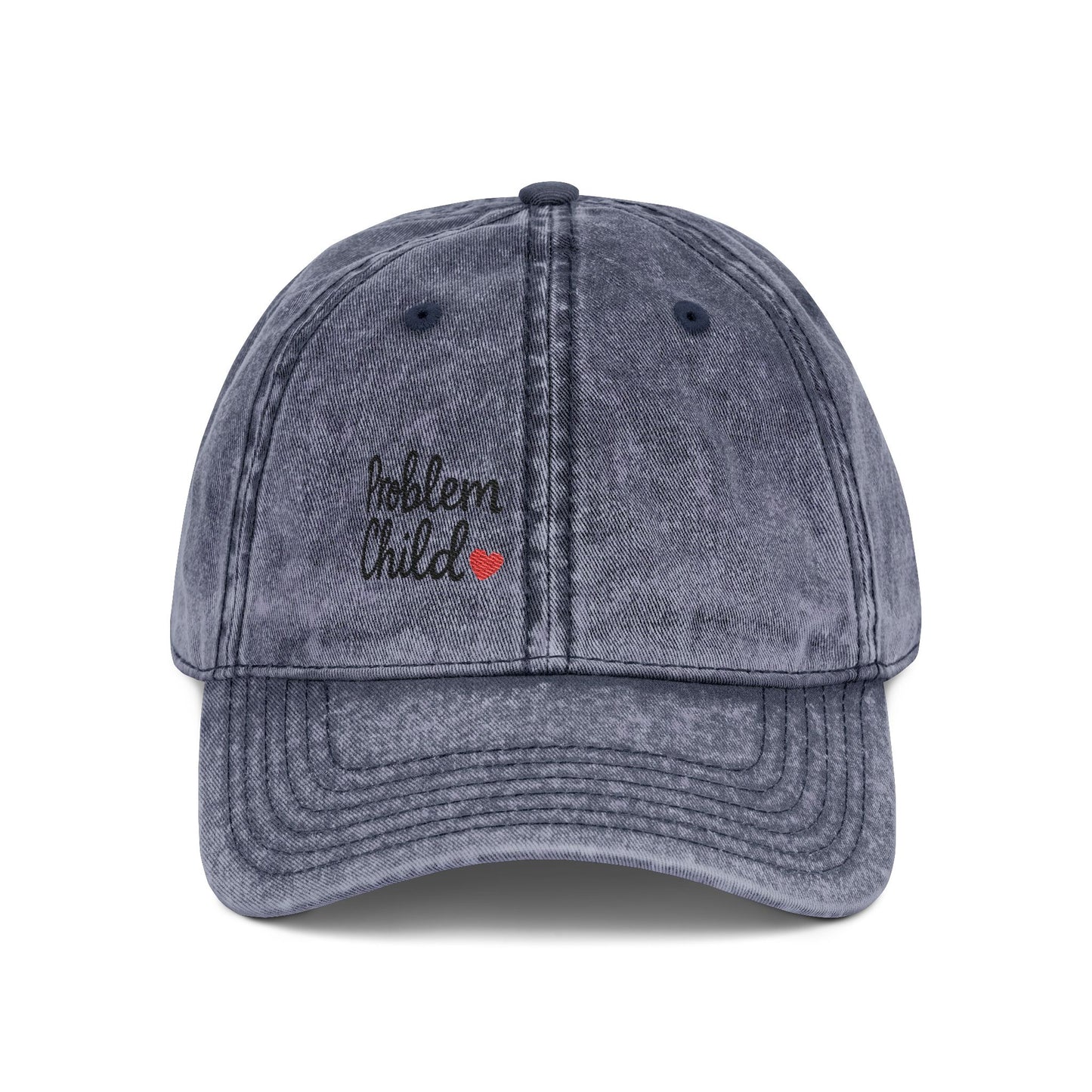 Problem Child Vintage Hat – Bold Script Hat with Red Heart for the Unruly and Unapologetic