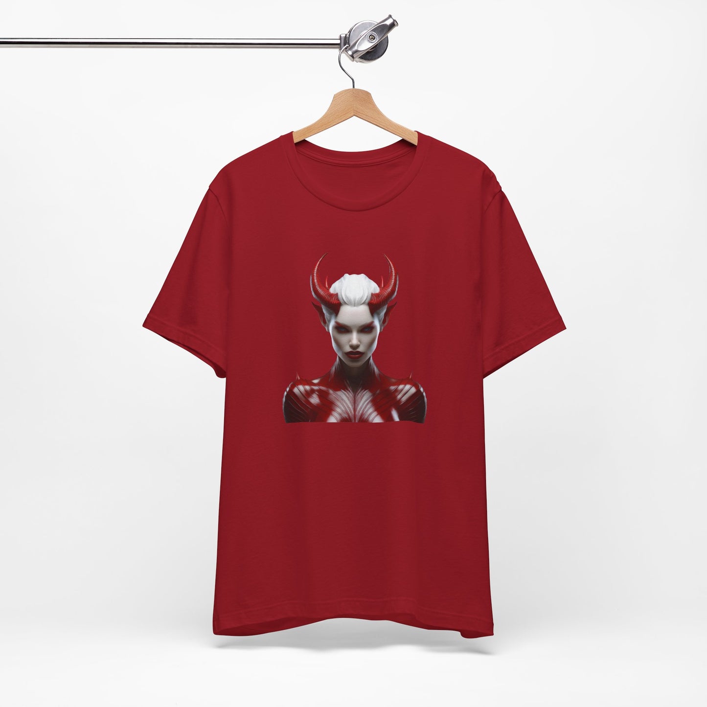 Fierce Devil Woman Halloween Shirt – Seductive Demon Graphic Tee for Bold Halloween Style