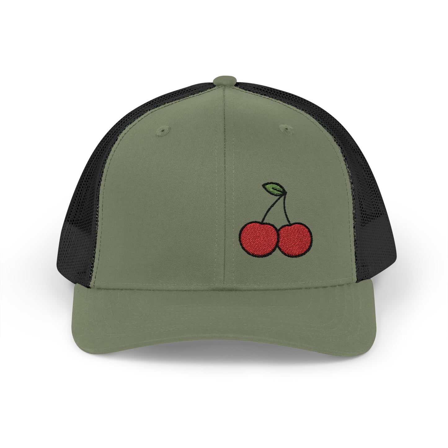 Cherries Trucker Hat – Embroidered Red Fruit Hat with Bold Minimalist Design and Flirty Style