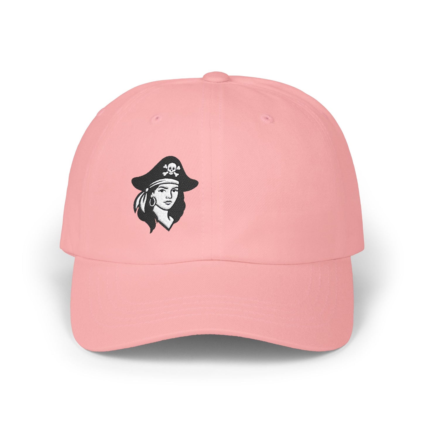 Pirate Girl Embroidered Classic Dad Hat – Bold Skull and Crossbones Graphic for Edgy Style, Retro Vibes, and Pirate-Themed Flair