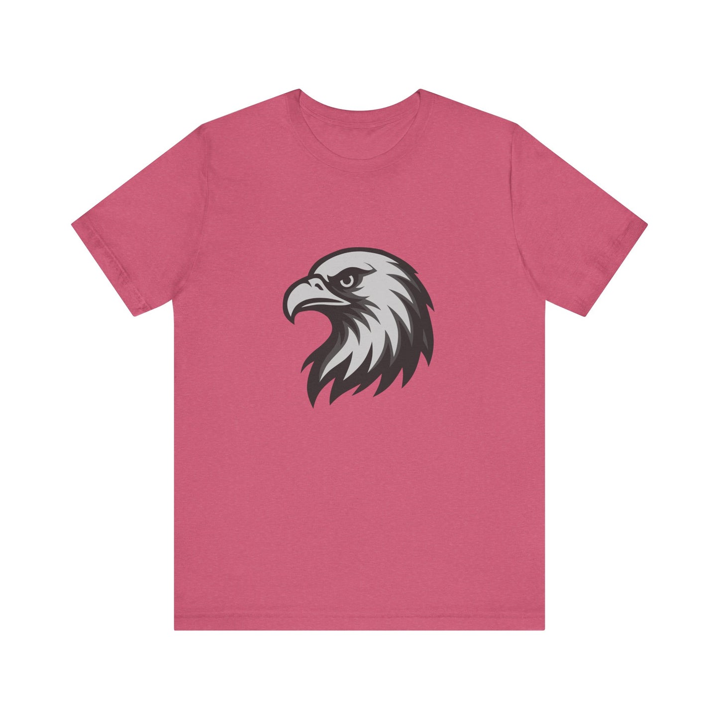 Eagle Head Graphic T-Shirt – Bold Dark Theme Grayscale Bird of Prey Design on Black Tee with Fierce Detail and Modern Ghost Effect. Unisex Jersey Short Sleeve Tee