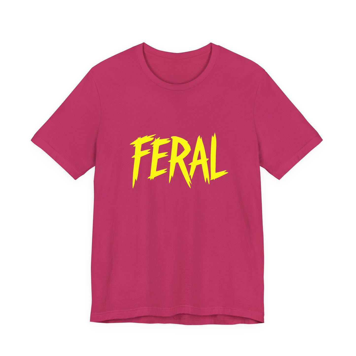 Colorful Design FERAL Shirt – Bright Yellow Chaos Tee for Women Who Are Loud, Wild, and Loving It. Unisex Jersey Short Sleeve Tee