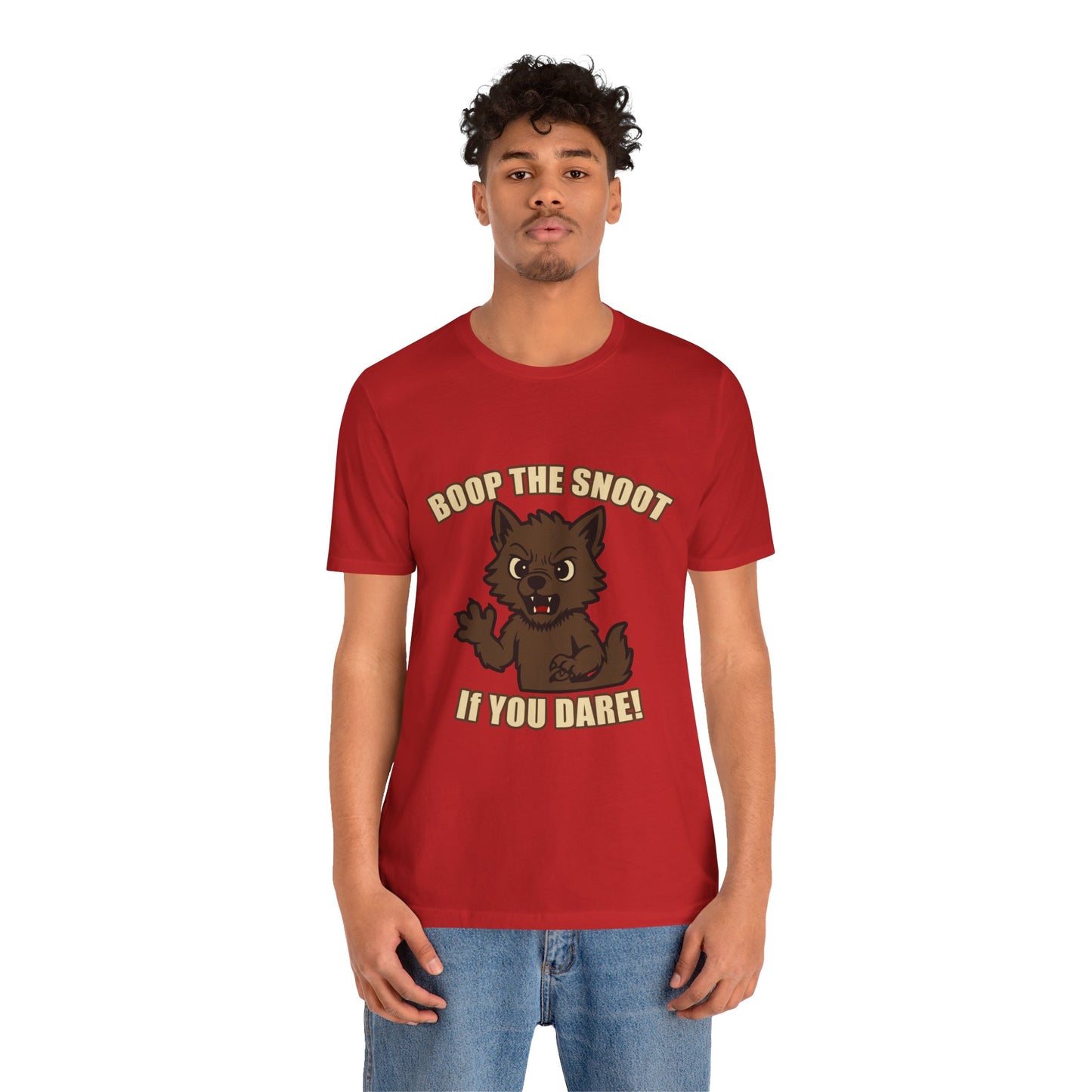 Boop the Snoot If You Dare Halloween Shirt – Funny Werewolf Halloween Graphic Unisex Jersey Short Sleeve Tee for Dog Lovers.