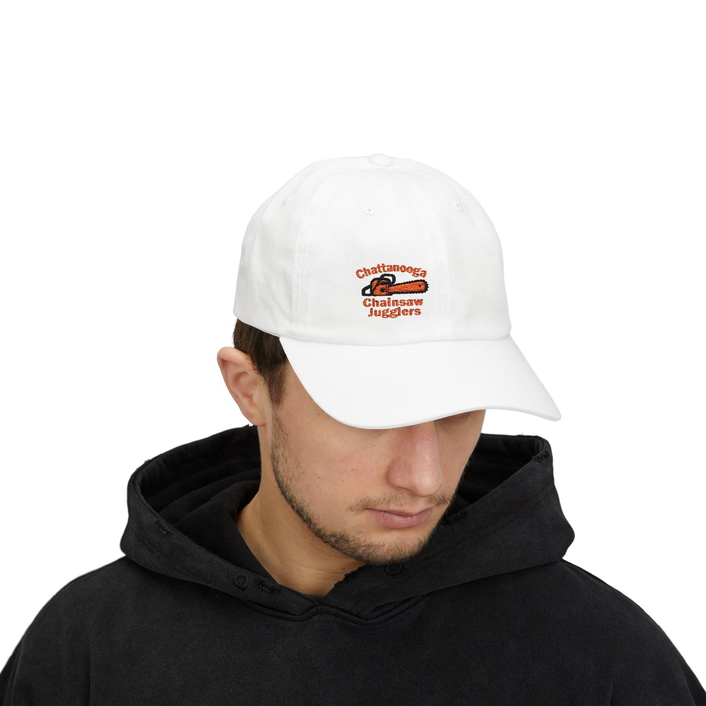Chattanooga Chainsaw Jugglers Classic Dad Hat – Embroidered Hat with Retro Circus Chaos and Dangercore Energy