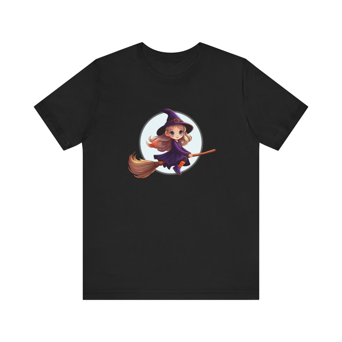 Cute Witch on a Broom Halloween Shirt – Adorable Flying Witch Graphic Tee for Kids and Magic Lovers