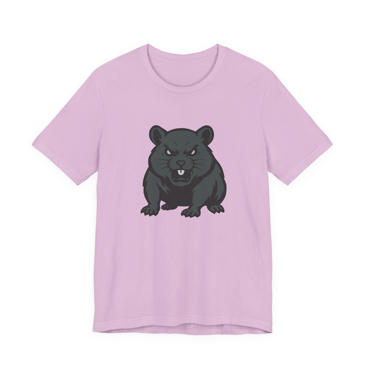 Angry Hamster Graphic T-Shirt – Intense Dark Theme Rodent Design on Black Tee for Streetwear, Humor, or Edgy Animal Style. Unisex Jersey Short Sleeve Tee