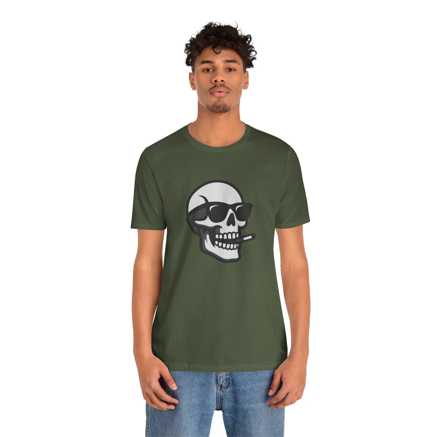 Cool Skull Graphic Tee Dark Theme – Smoking Skull Vector Design with Attitude