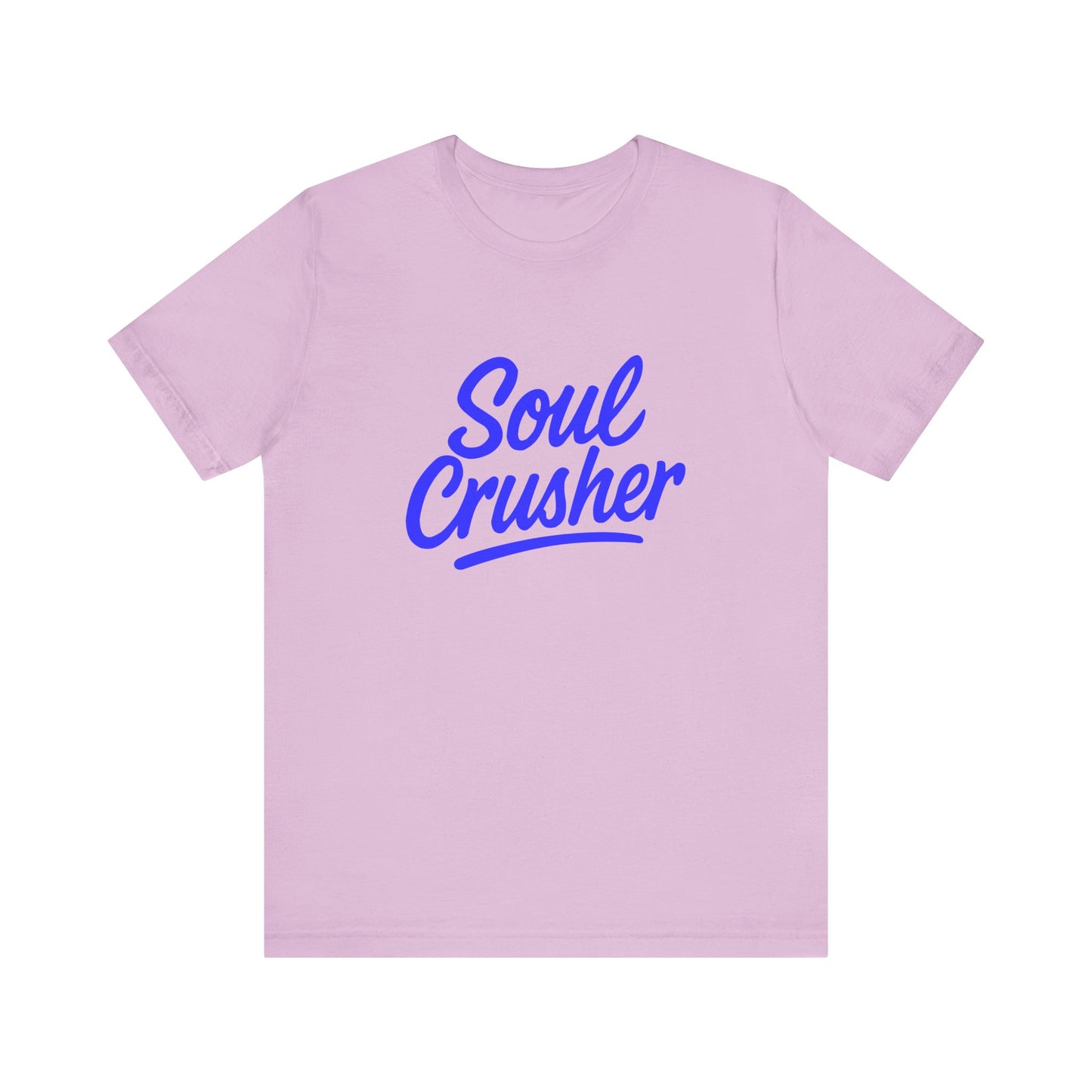 Colorful Design Soul Crusher Shirt – Blue Retro Script Tee for Women Who Leave a Trail of Broken Feelings. Unisex Jersey Short Sleeve Tee