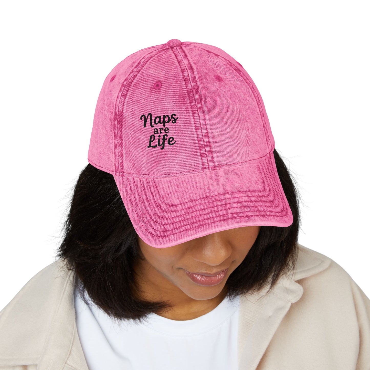 Naps Are Life Vintage Hat – Embroidered Funny Sleep Hat for Lazy Legends