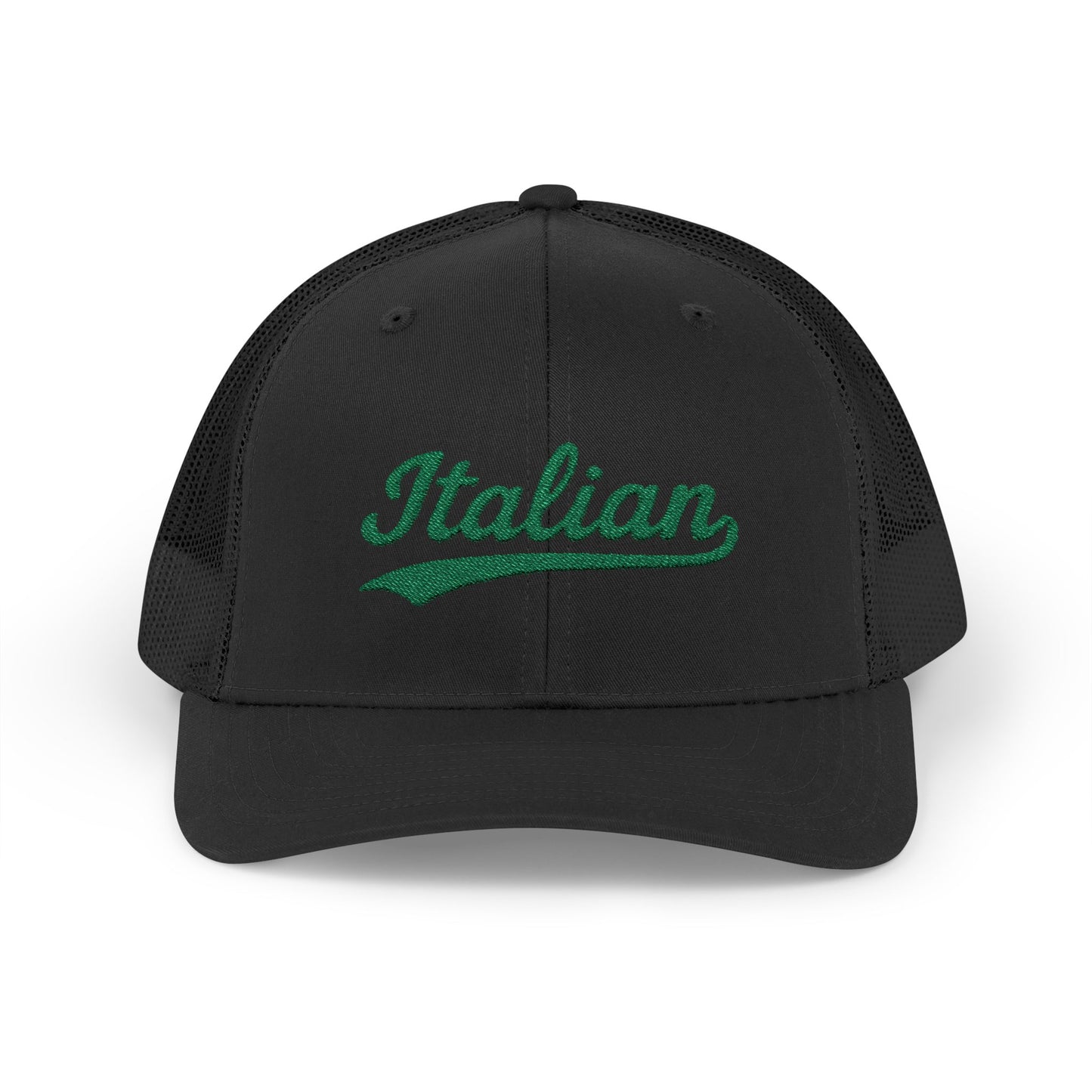Italian Trucker Hat – Green Script Heritage Hat for Pasta Lovers and Italian Pride