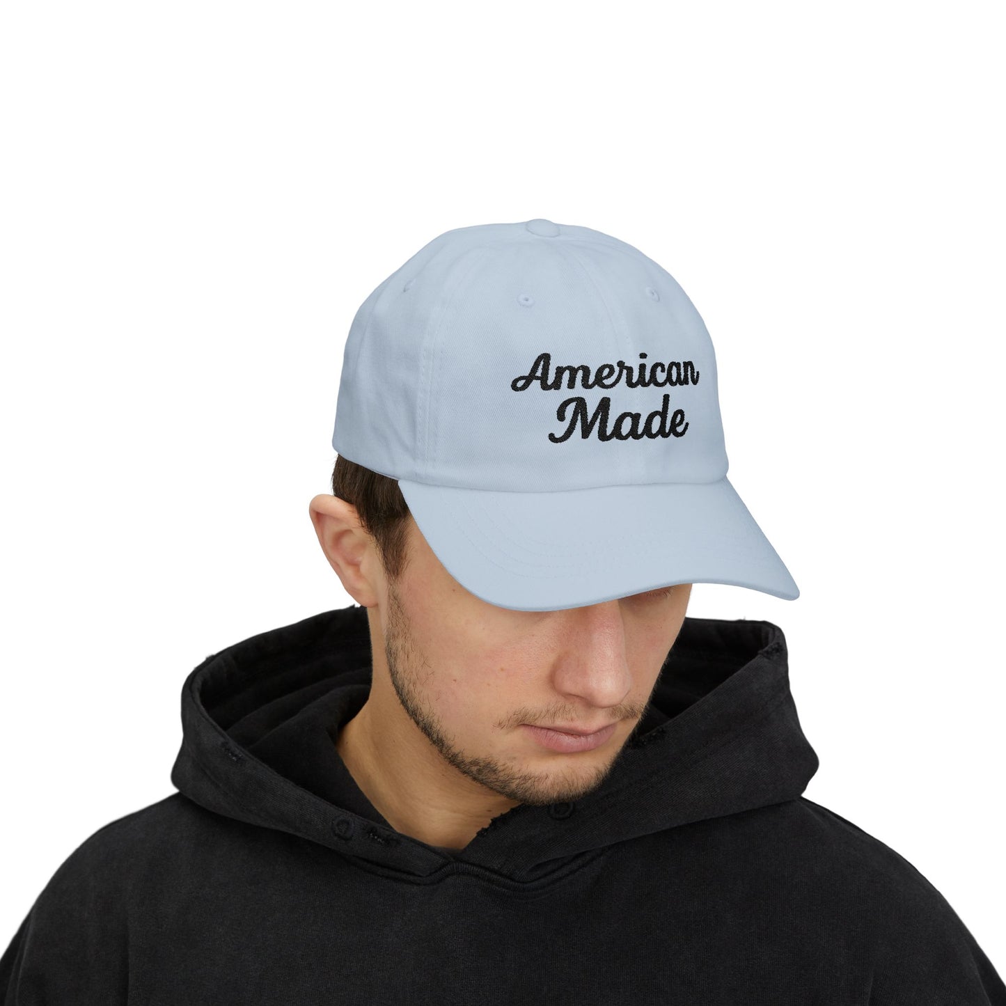 American Made Classic Dad Hat – Embroidered Patriotic Baseball Hat with Retro Script for USA Pride and Everyday Wear