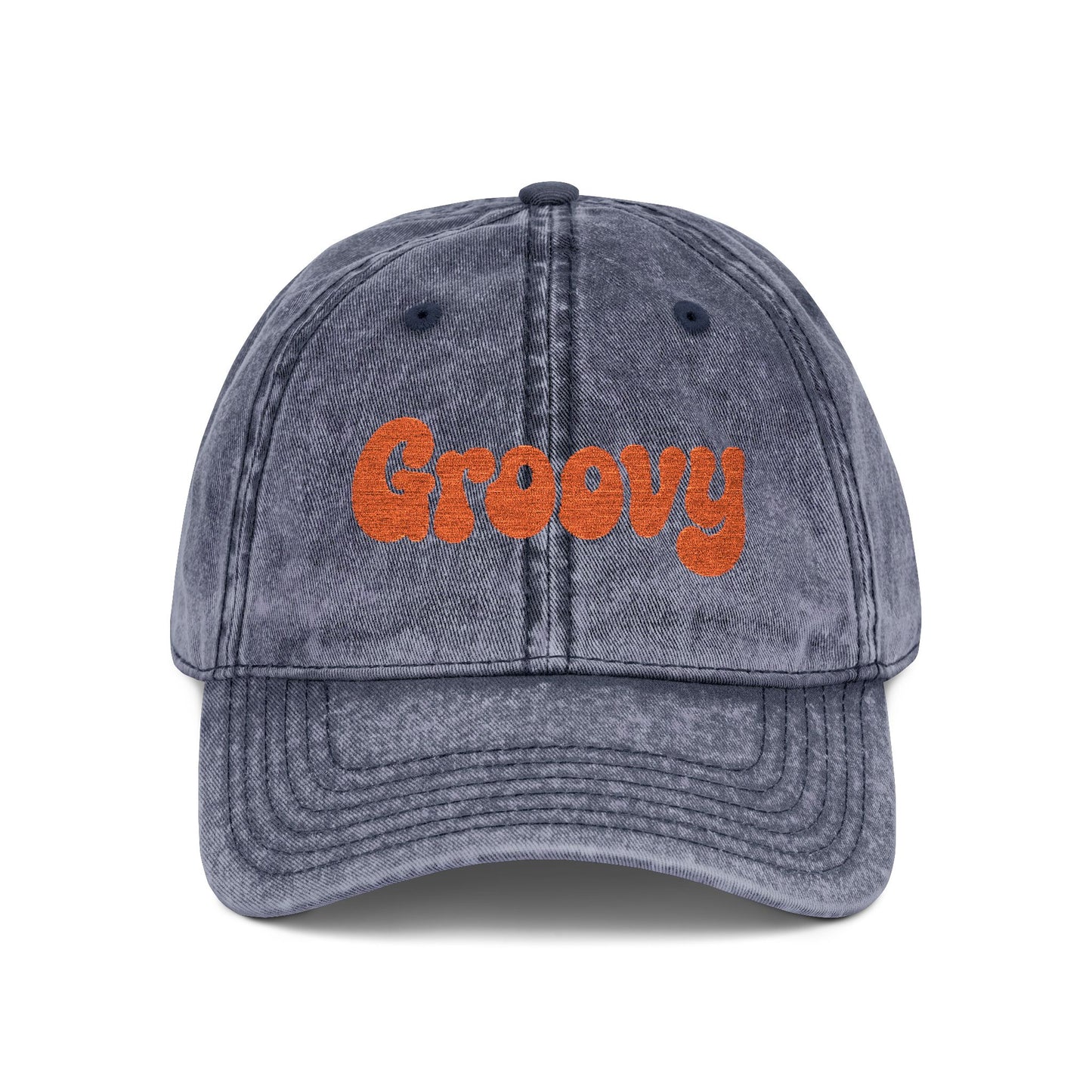 Groovy Vintage Hat – Retro Embroidered Hat with 70s Style Font for Funky Vibes, Chill Days, and Vintage Cool
