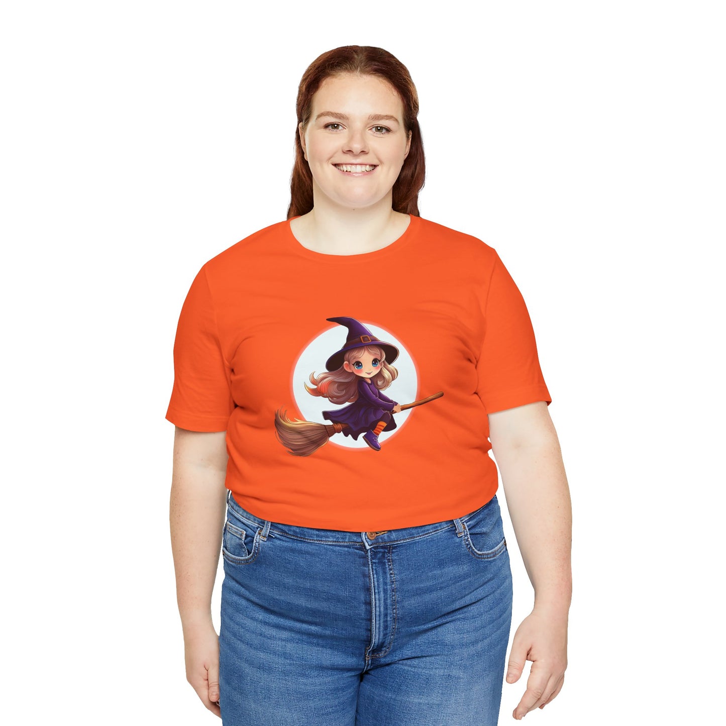 Cute Witch on a Broom Halloween Shirt – Adorable Flying Witch Graphic Tee for Kids and Magic Lovers