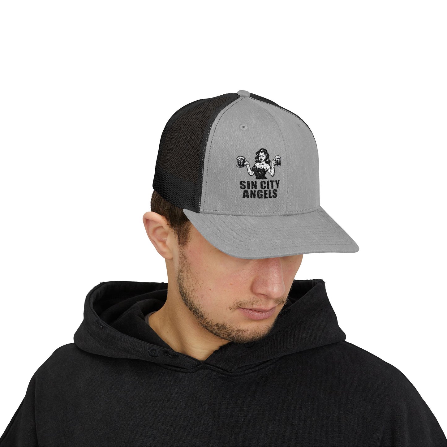 Sin City Angels Trucker Hat – Embroidered Vegas Girl Hat for Party Vibes