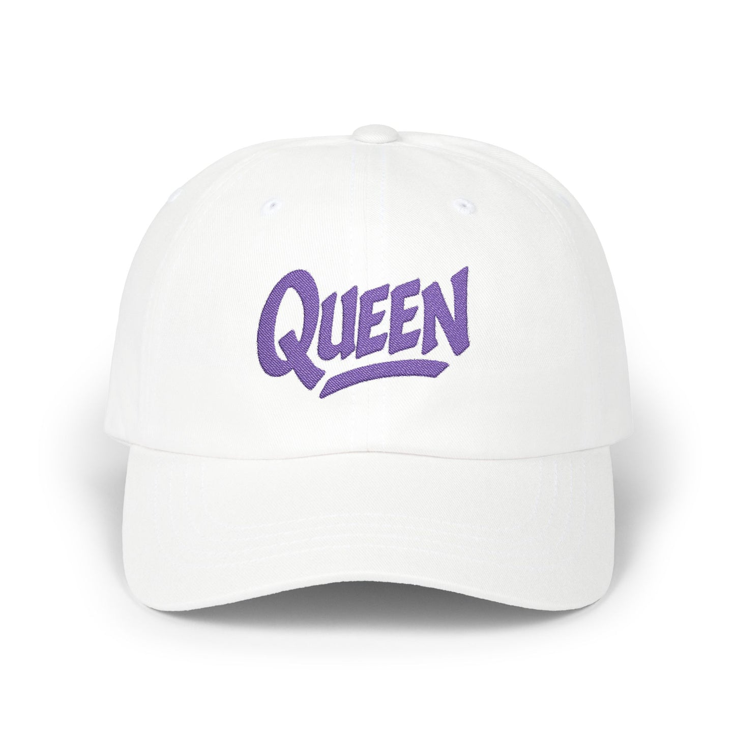 Queen Embroidered Classic Dad Hat – Bold Crown-Inspired Design for Queens Who Rule, Empowerment Style for Everyday Royalty. Purple Letters