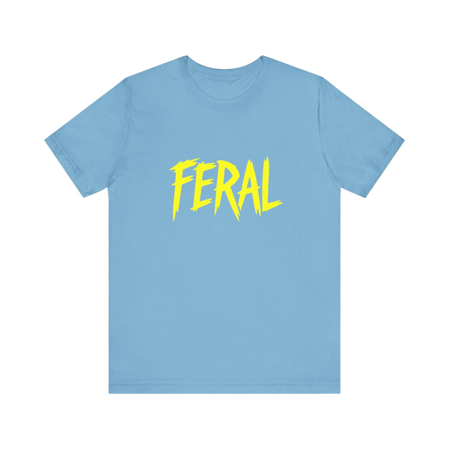 Colorful Design FERAL Shirt – Bright Yellow Chaos Tee for Women Who Are Loud, Wild, and Loving It. Unisex Jersey Short Sleeve Tee