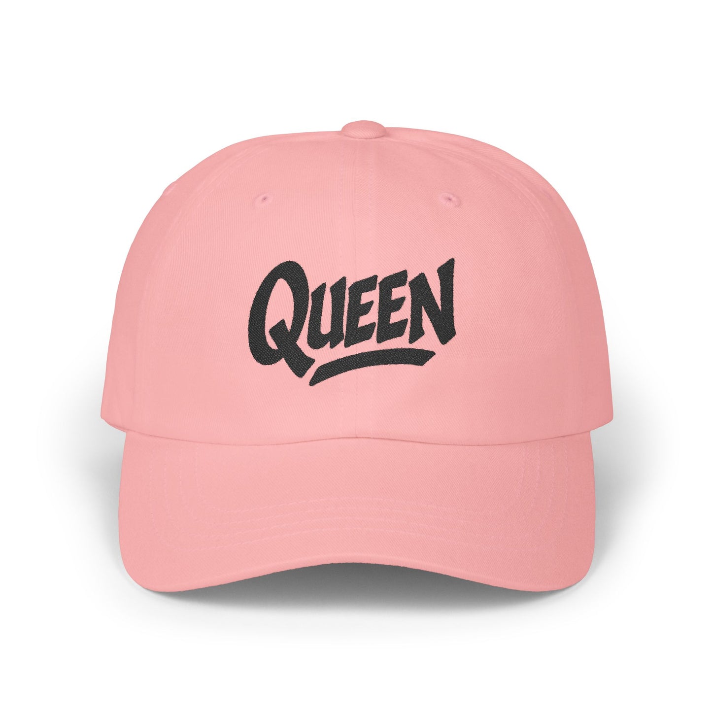 Queen Embroidered Classic Dad Hat – Bold Crown-Inspired Design for Queens Who Rule, Empowerment Style for Everyday Royalty. Black Letters