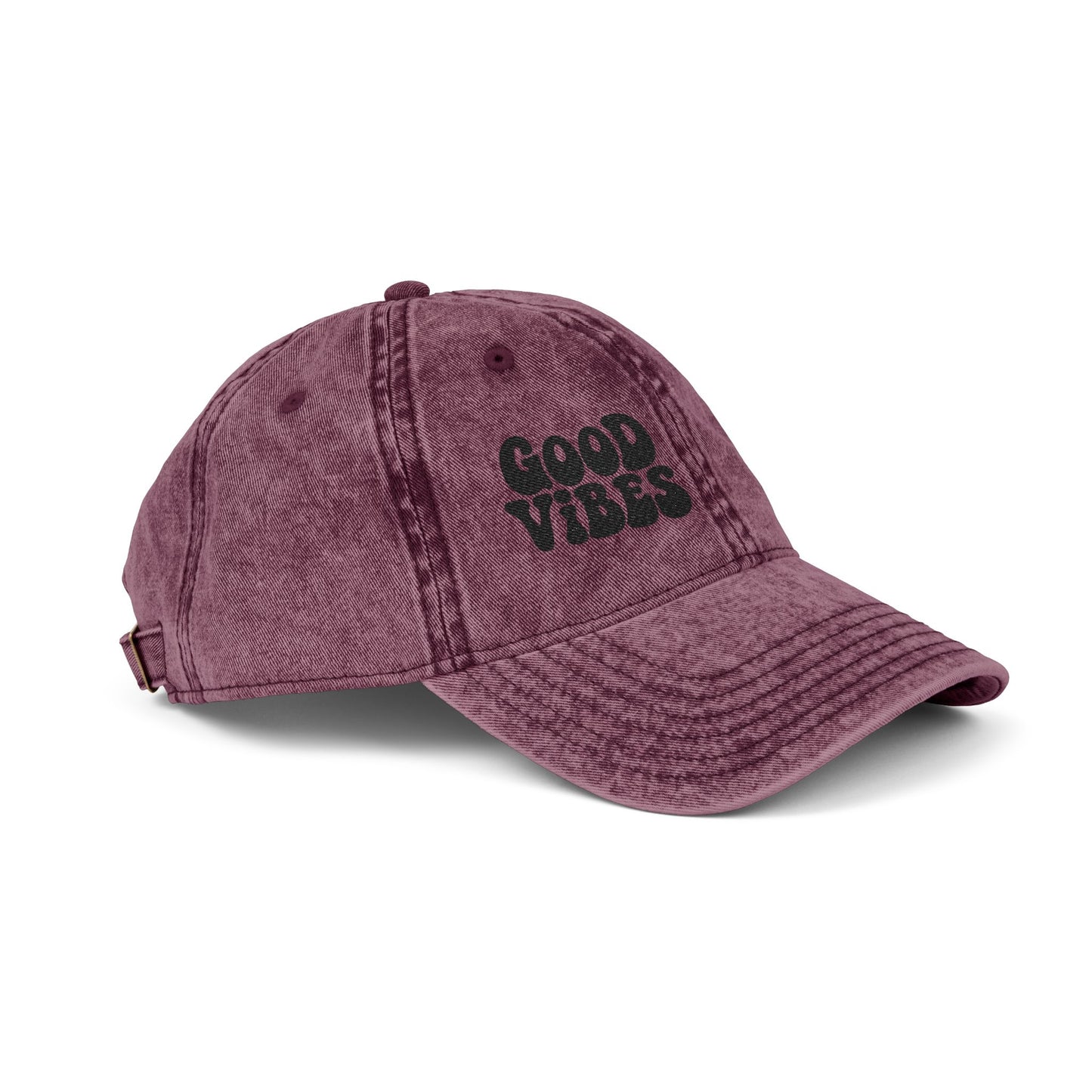 Good Vibes Vintage Hat – Embroidered Retro Text Hat for Positive Vibes, Chill Style, and Everyday Feel-Good Energy