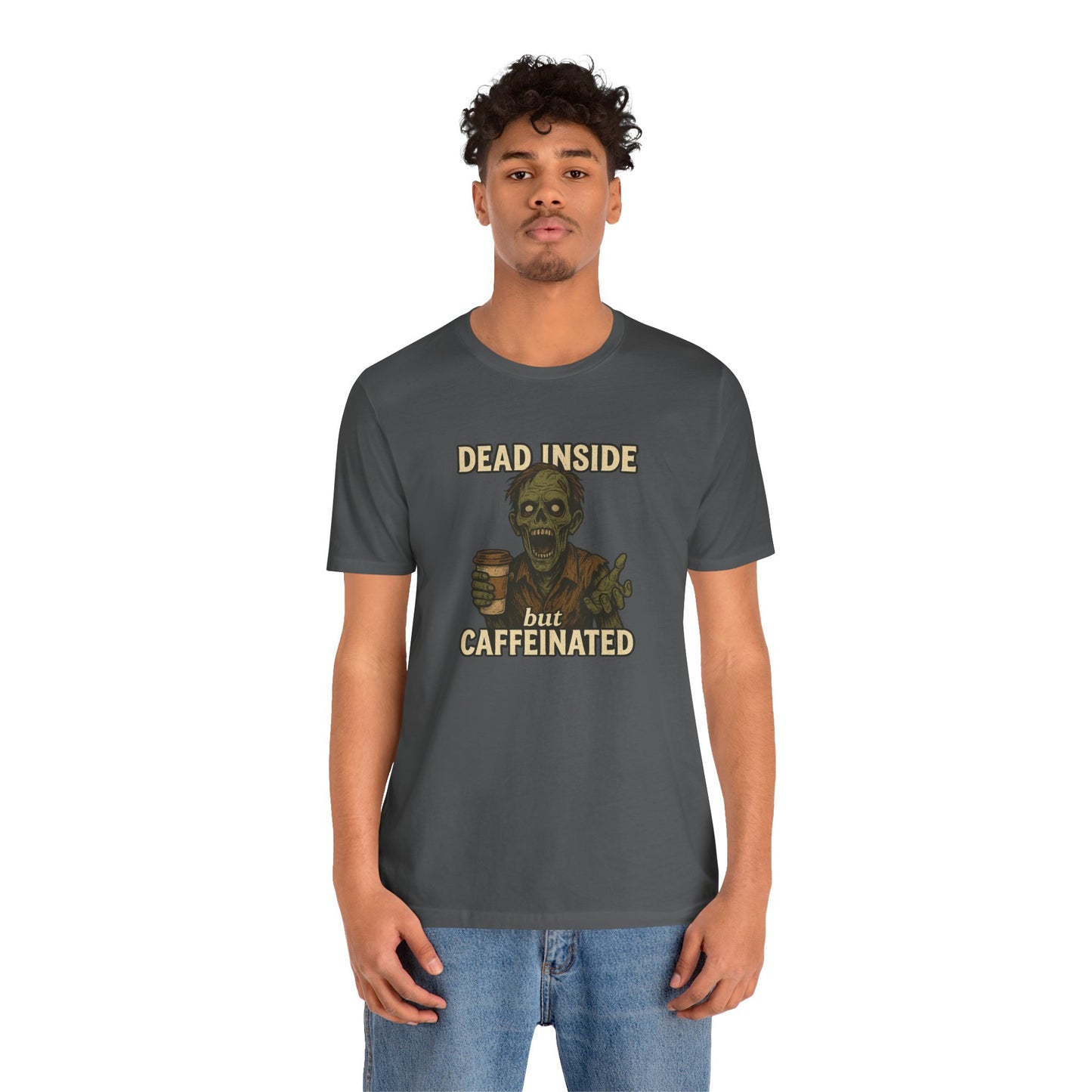 Dead Inside But Caffeinated Halloween Shirt – Funny Zombie Coffee Tee for Tired Souls