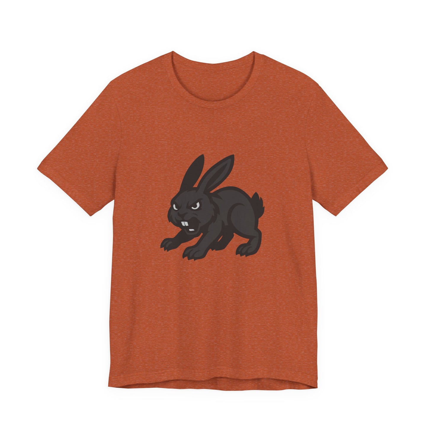 Angry Bunny Graphic T-Shirt – Fierce Black Rabbit Dark Theme Design on Dark Tee for Streetwear, Gym Style, or Bold Animal Aesthetic. Unisex Jersey Short Sleeve Tee