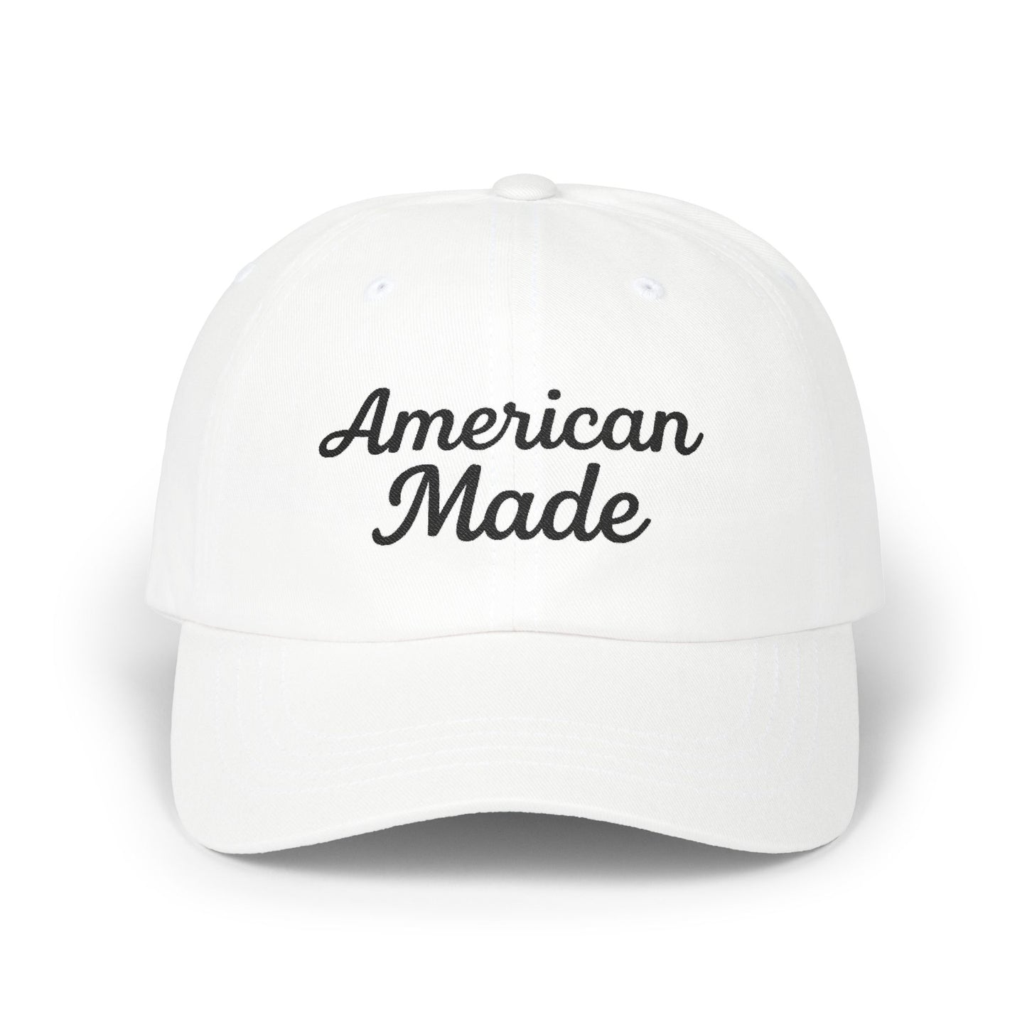 American Made Classic Dad Hat – Embroidered Patriotic Baseball Hat with Retro Script for USA Pride and Everyday Wear