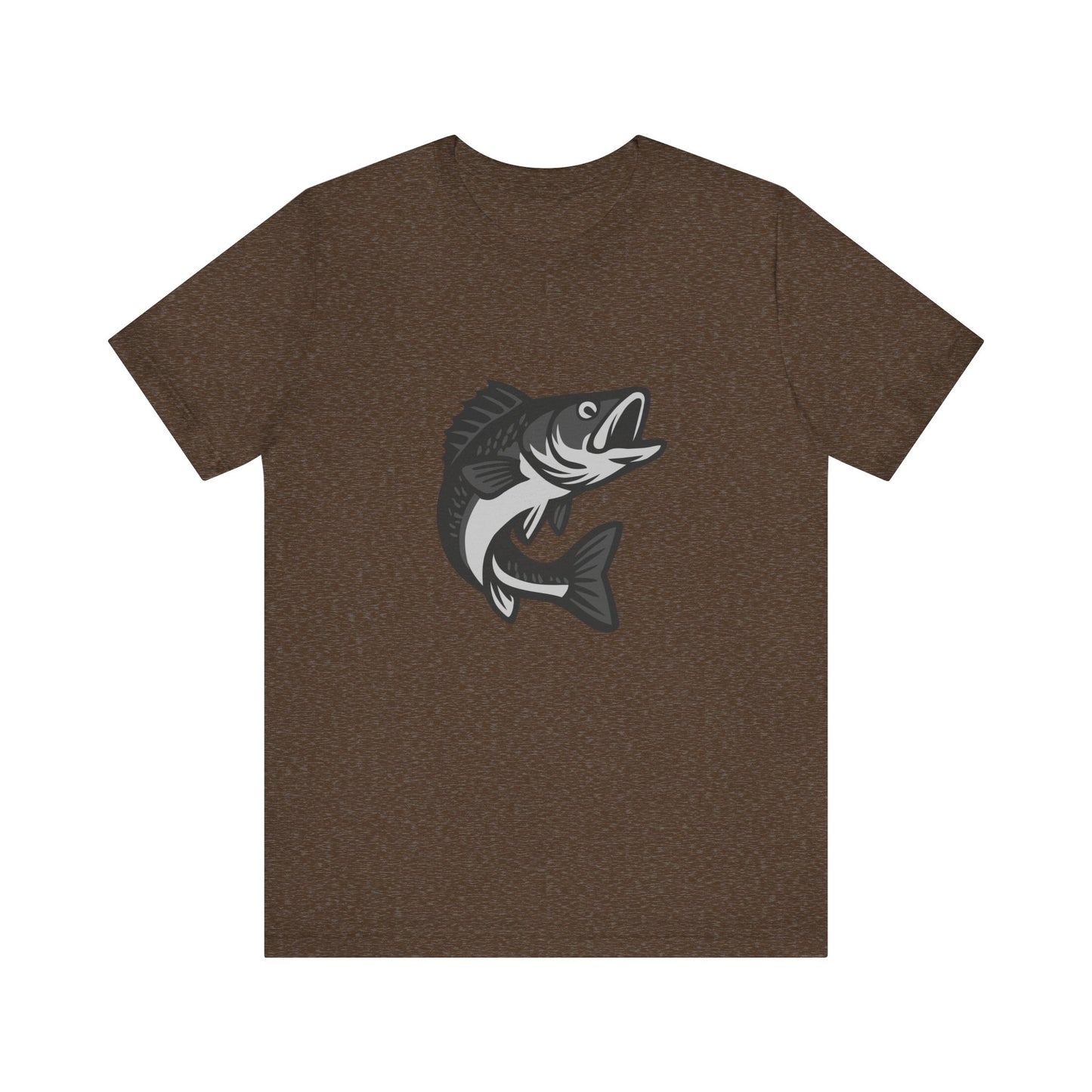 Walleye Fishing Graphic T-Shirt – Dark Theme Grayscale Freshwater Game Fish Design on Black Tee with Angler Energy and Modern Ghost Effect. Unisex Jersey Short Sleeve Tee