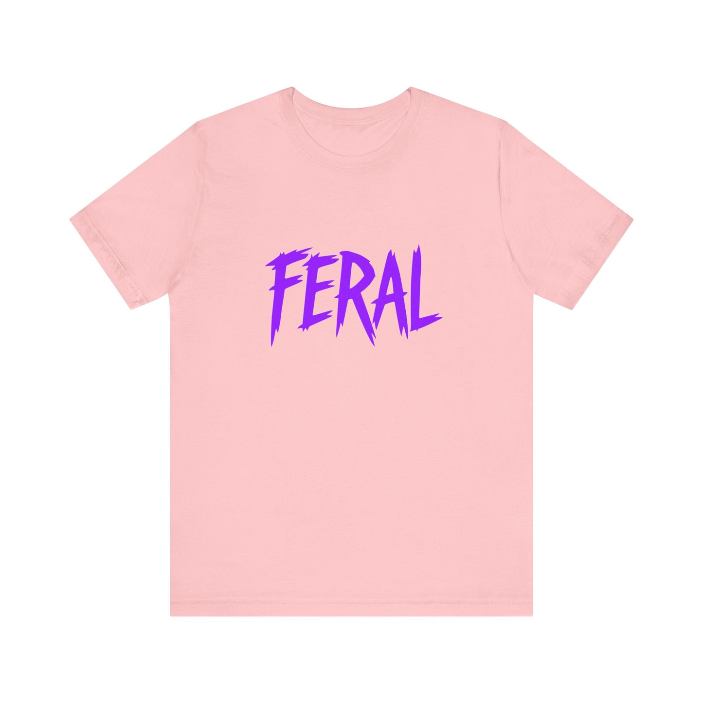 Colorful Design FERAL Shirt – Bold Purple Graphic Tee for Untamed Women Who Embrace Their Wild Side. Unisex Jersey Short Sleeve Tee