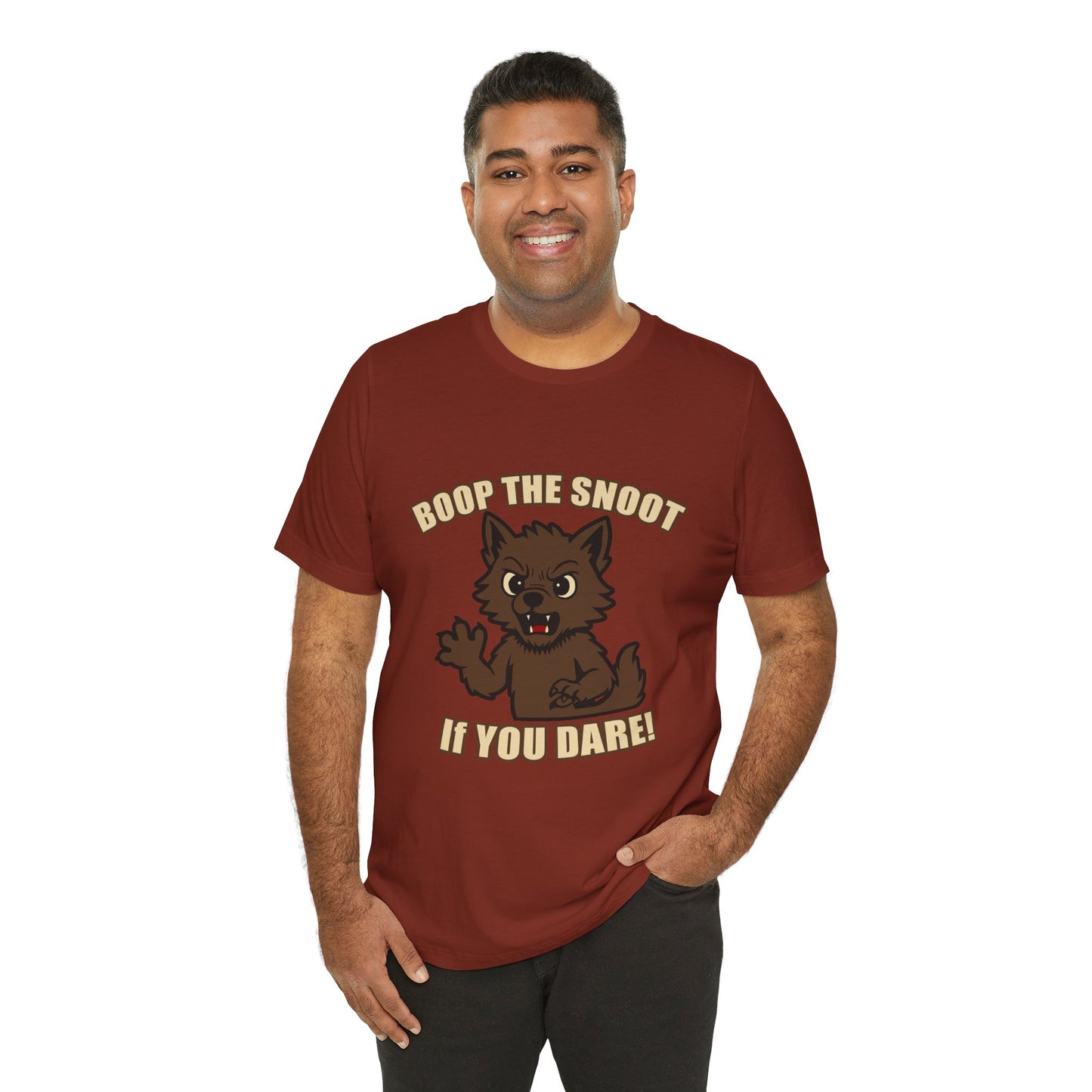 Boop the Snoot If You Dare Halloween Shirt – Funny Werewolf Halloween Graphic Unisex Jersey Short Sleeve Tee for Dog Lovers.