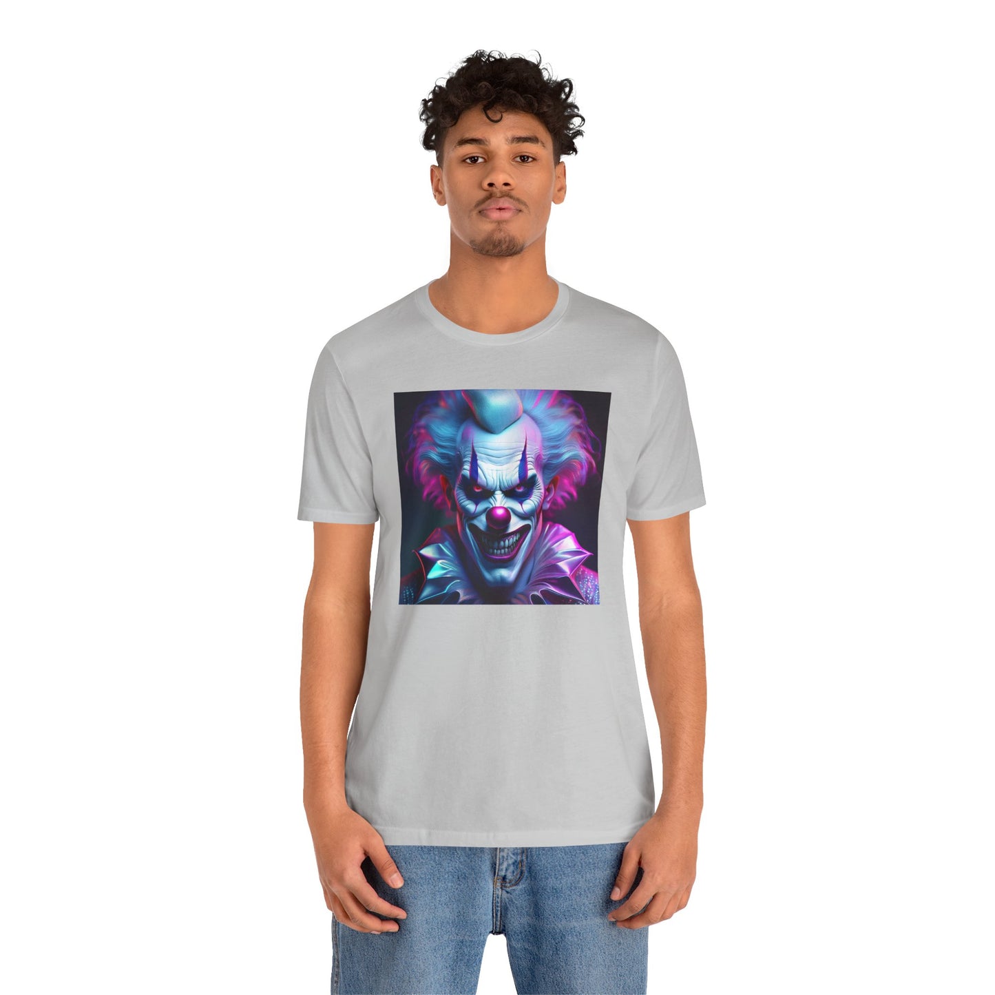 Scary Clown Halloween Shirt – Creepy Evil Clown Face Graphic Tee for Horror Fans. Unisex Jersey Short Sleeve Tee