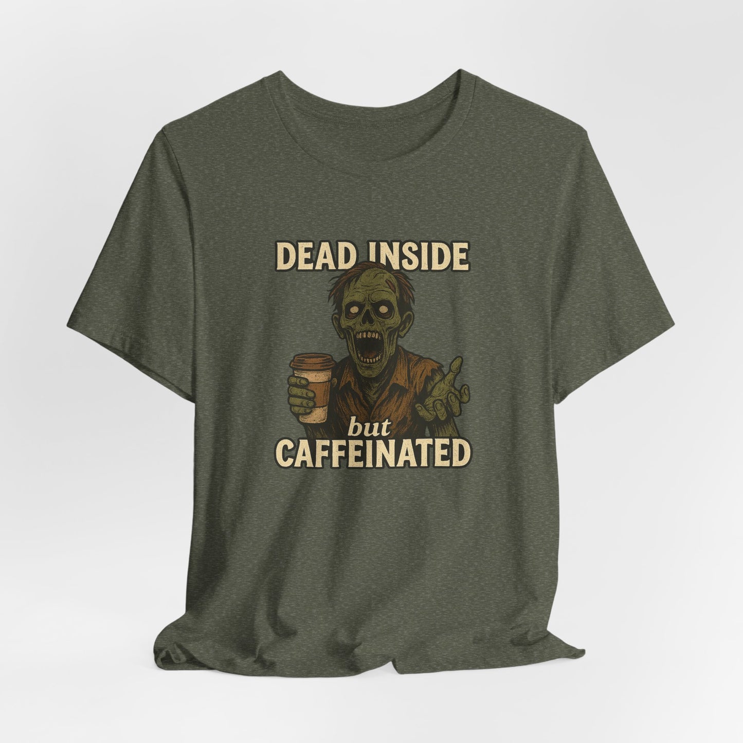 Dead Inside But Caffeinated Halloween Shirt – Funny Zombie Coffee Tee for Tired Souls
