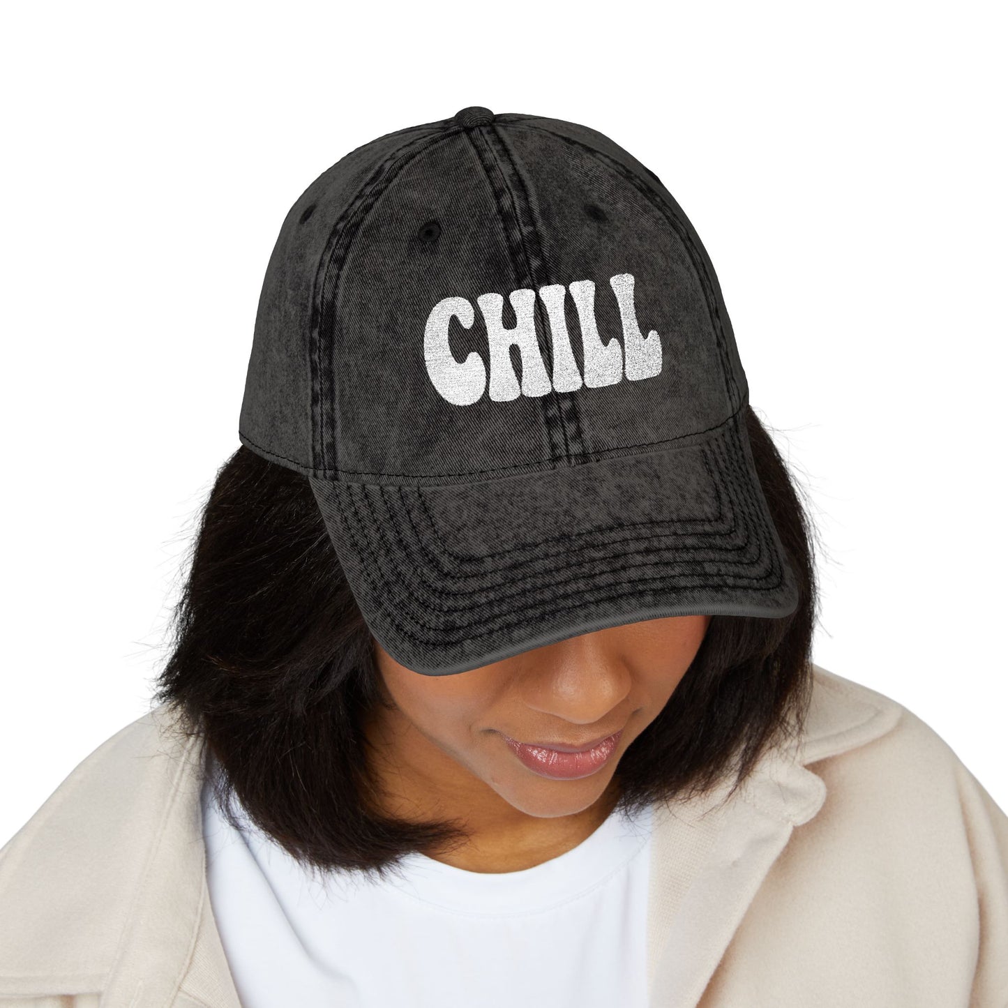 Chill Vintage Hat – Embroidered Relaxed Script Hat for Easygoing Vibes and Everyday Cool