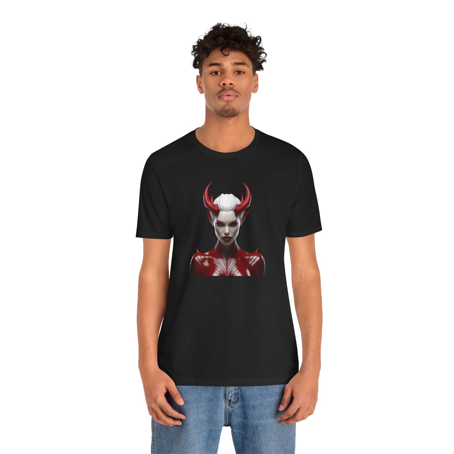 Fierce Devil Woman Halloween Shirt – Seductive Demon Graphic Tee for Bold Halloween Style