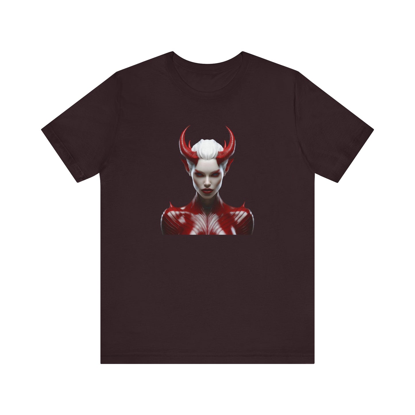 Fierce Devil Woman Halloween Shirt – Seductive Demon Graphic Tee for Bold Halloween Style