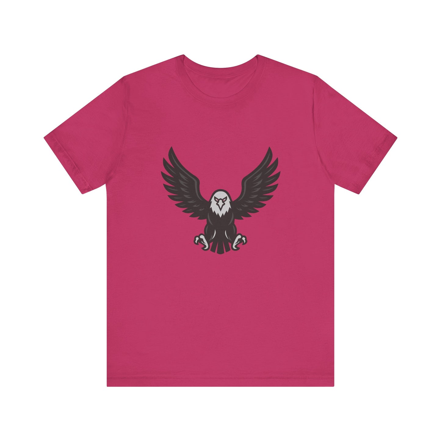 Eagle Wings Graphic T-Shirt – Dark Theme Grayscale Soaring Predator Design on Black Tee with Intensity and Modern Ghost Effect. Unisex Jersey Short Sleeve Tee