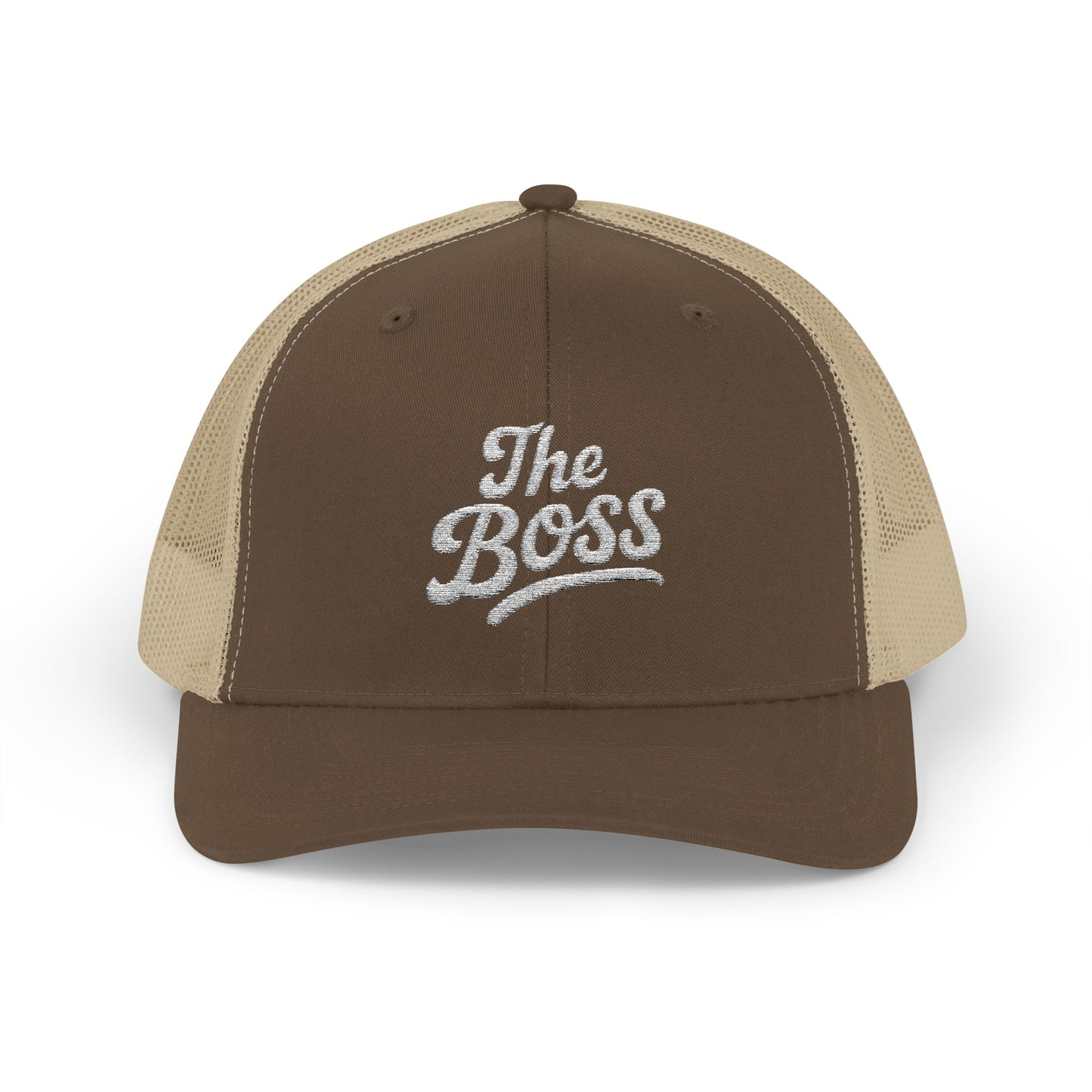 The Boss Trucker Hat – Embroidered Statement Hat for Power Moves Only. White Letters