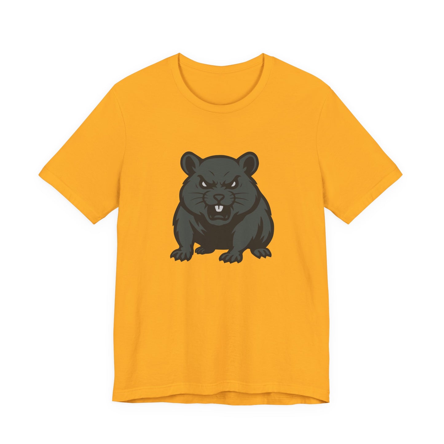 Angry Hamster Graphic T-Shirt – Intense Dark Theme Rodent Design on Black Tee for Streetwear, Humor, or Edgy Animal Style. Unisex Jersey Short Sleeve Tee