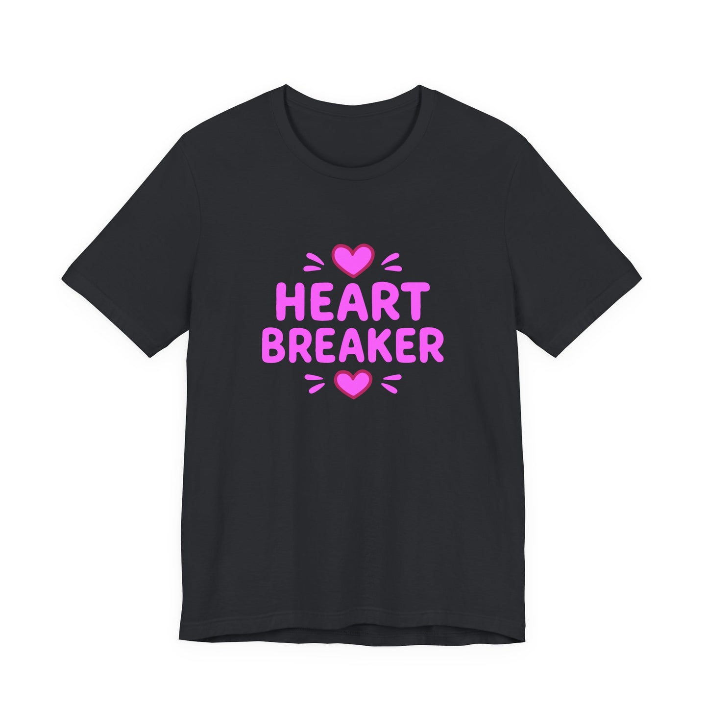 Colorful Design Heartbreaker Shirt – Cute Bubble Letter Tee with a Sarcastic Twist for Sweet but Savage Individuals. Unisex Jersey Short Sleeve Tee