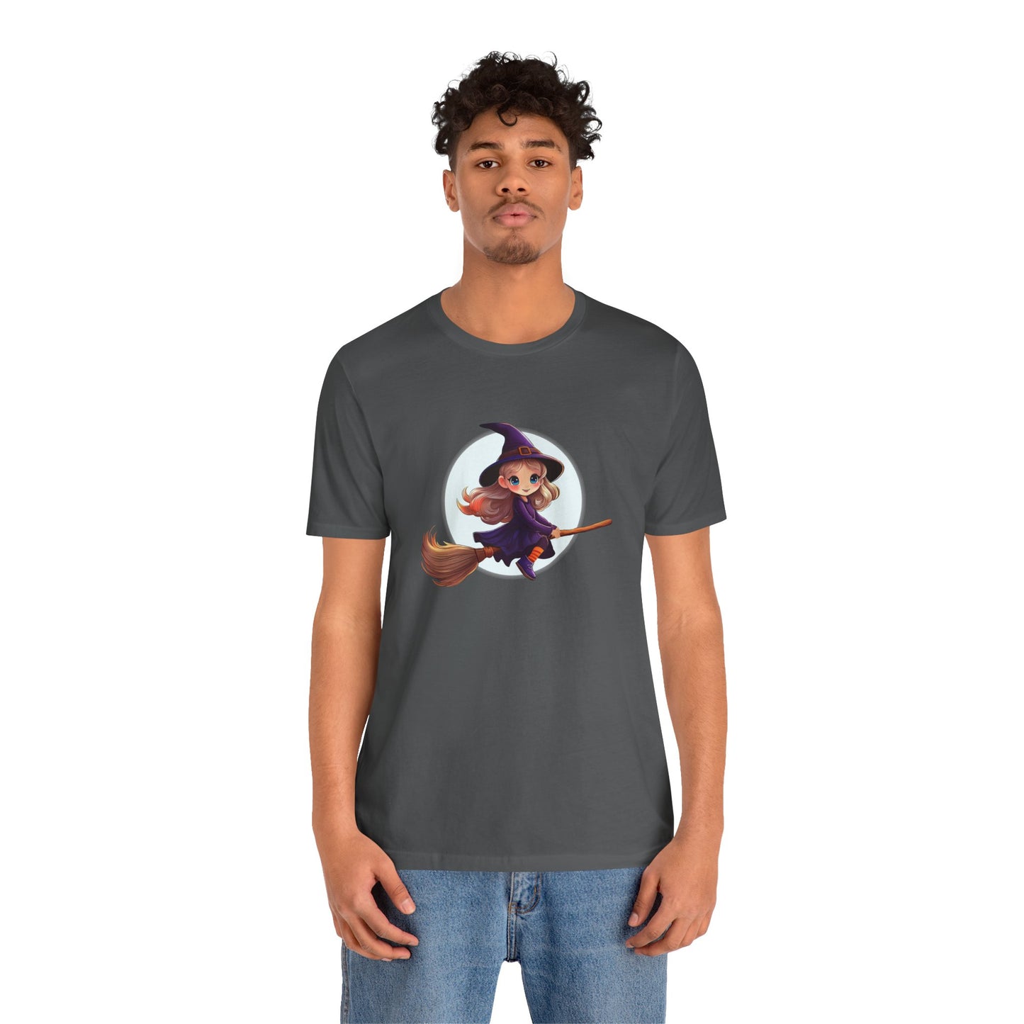 Cute Witch on a Broom Halloween Shirt – Adorable Flying Witch Graphic Tee for Kids and Magic Lovers