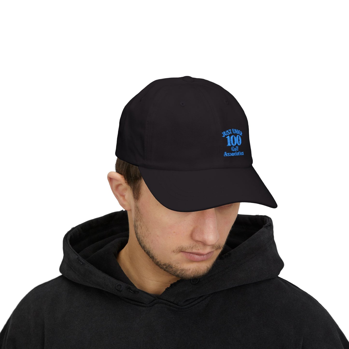 Just Under 100 Golf Classic Dad Hat – Embroidered Funny Golf Hat for Weekend Golfers and Casual Fairway Vibes. Blue Letters