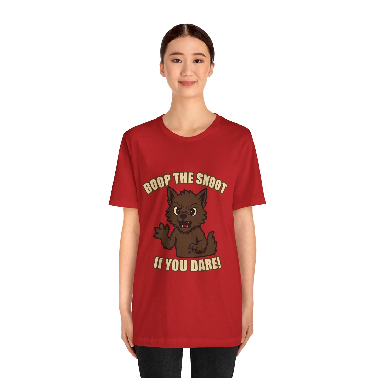 Boop the Snoot If You Dare Halloween Shirt – Funny Werewolf Halloween Graphic Unisex Jersey Short Sleeve Tee for Dog Lovers.