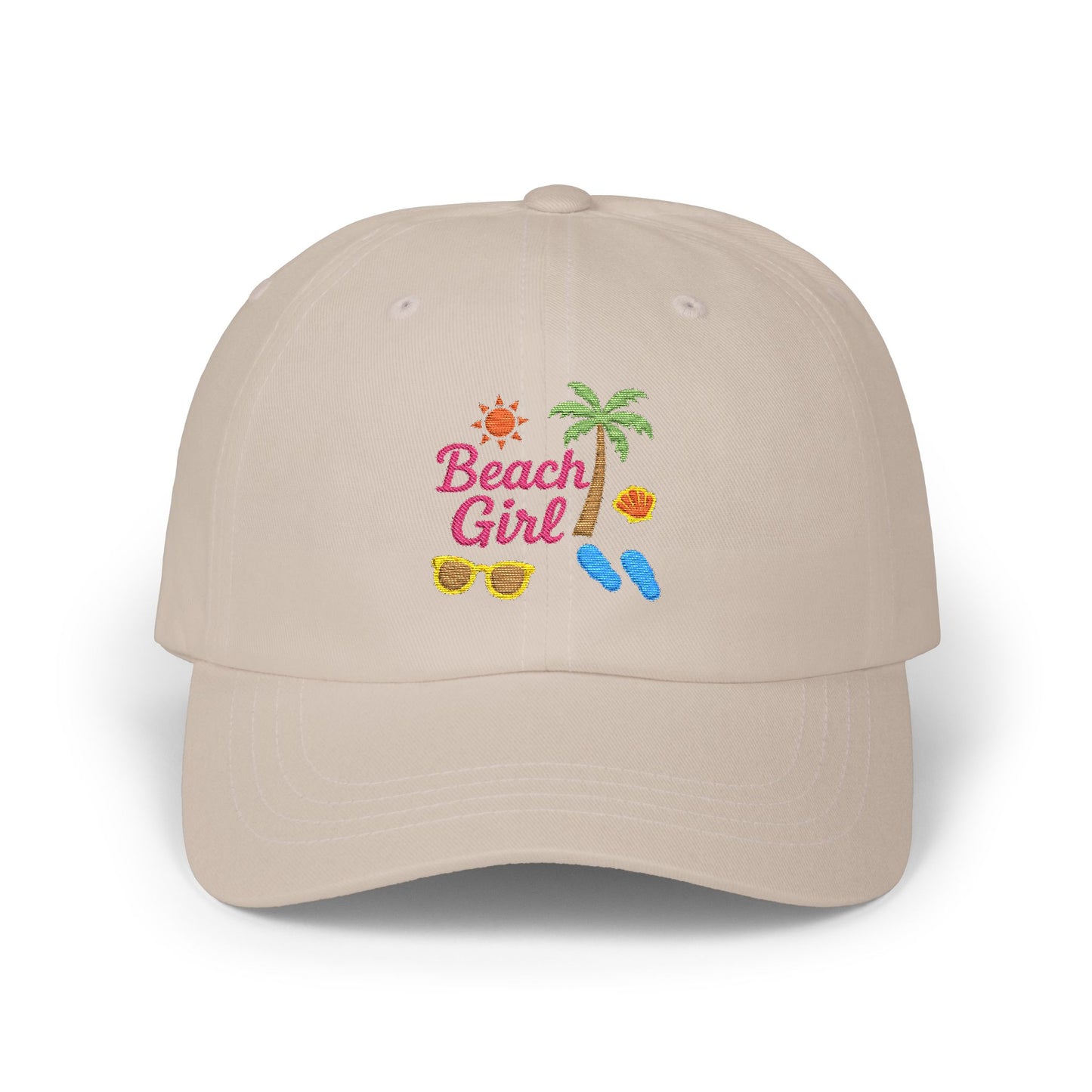 Beach Girl Classic Dad Hat – Embroidered Summer Hat for Ocean Lovers, Sun Seekers, and Coastal Cuties