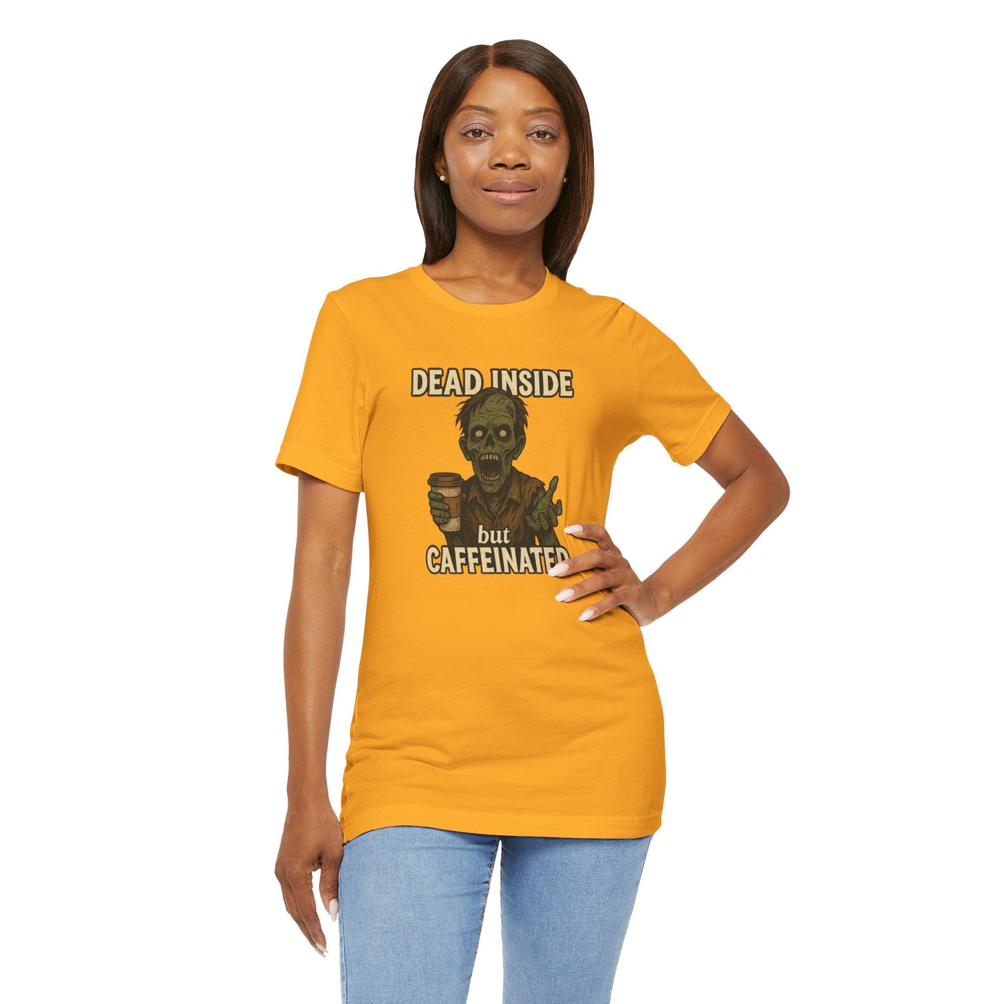 Dead Inside But Caffeinated Halloween Shirt – Funny Zombie Coffee Tee for Tired Souls