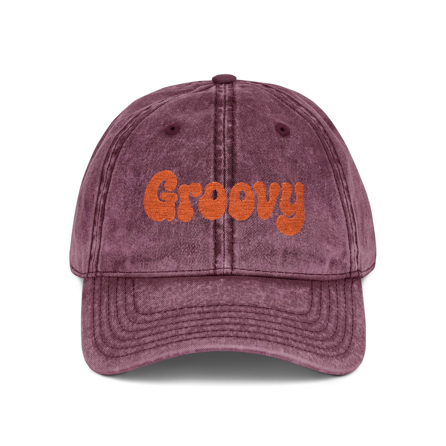 Groovy Vintage Hat – Retro Embroidered Hat with 70s Style Font for Funky Vibes, Chill Days, and Vintage Cool