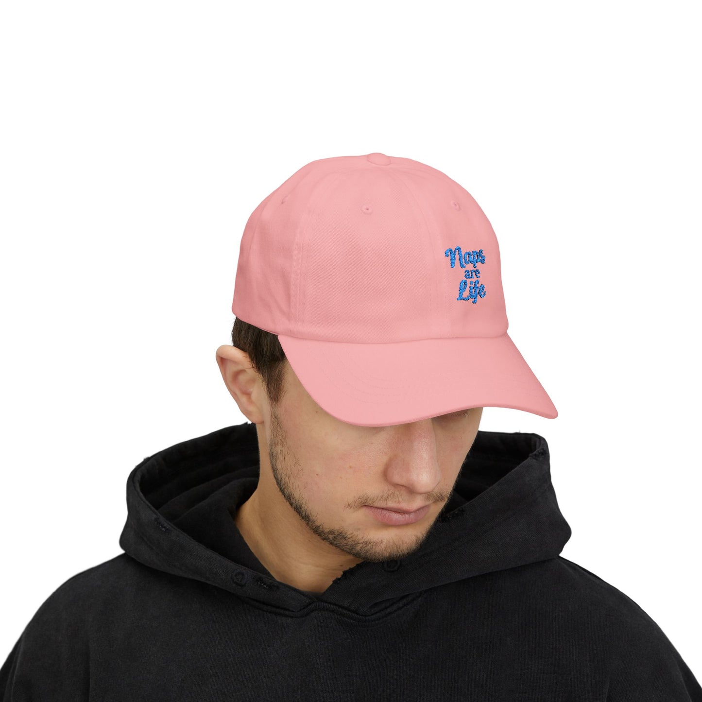 Naps Are Life Embroidered Classic Dad Hat – Cozy Comfort Hat for Nap Lovers, Rest Day Mood, and Chill Style. Blue Letters