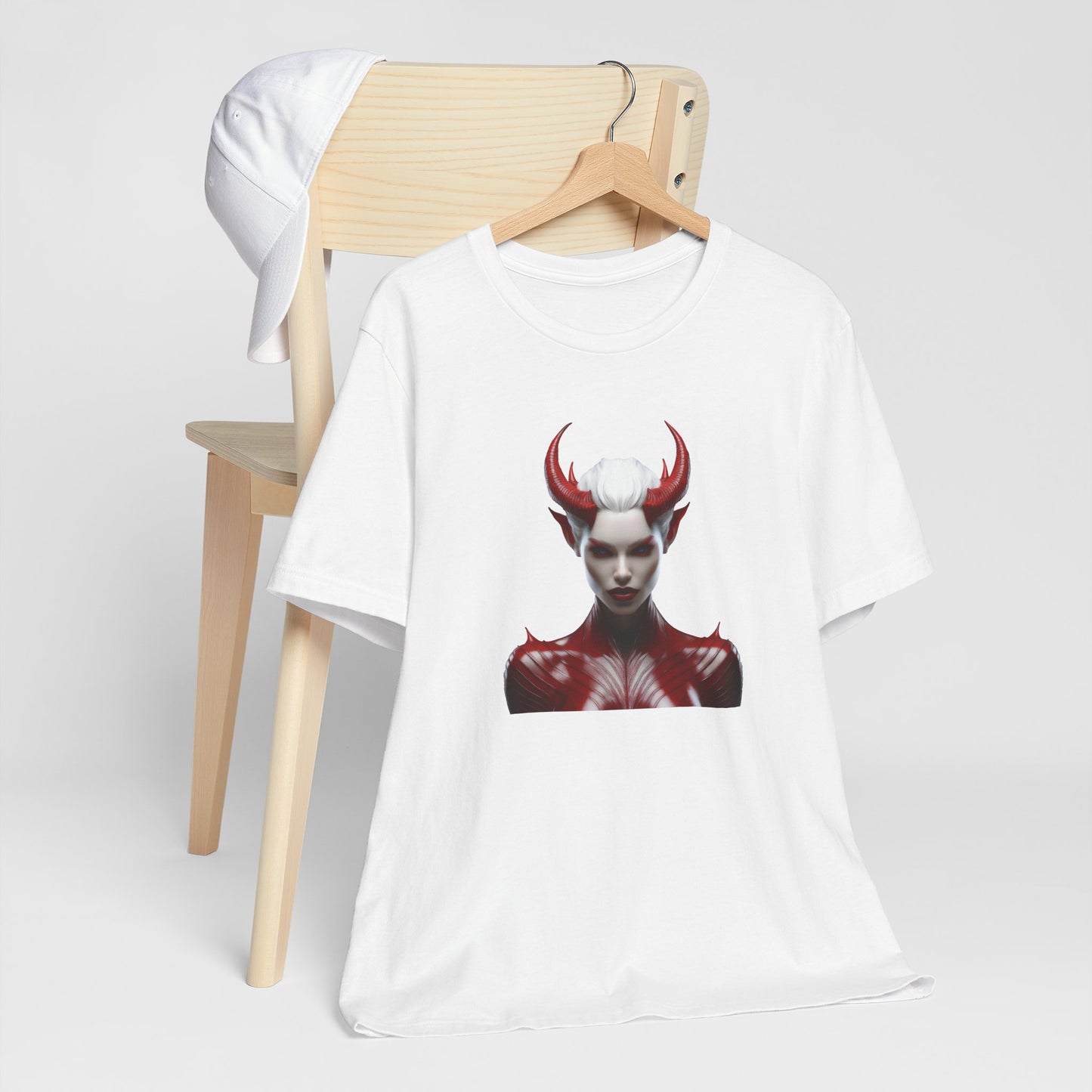 Fierce Devil Woman Halloween Shirt – Seductive Demon Graphic Tee for Bold Halloween Style