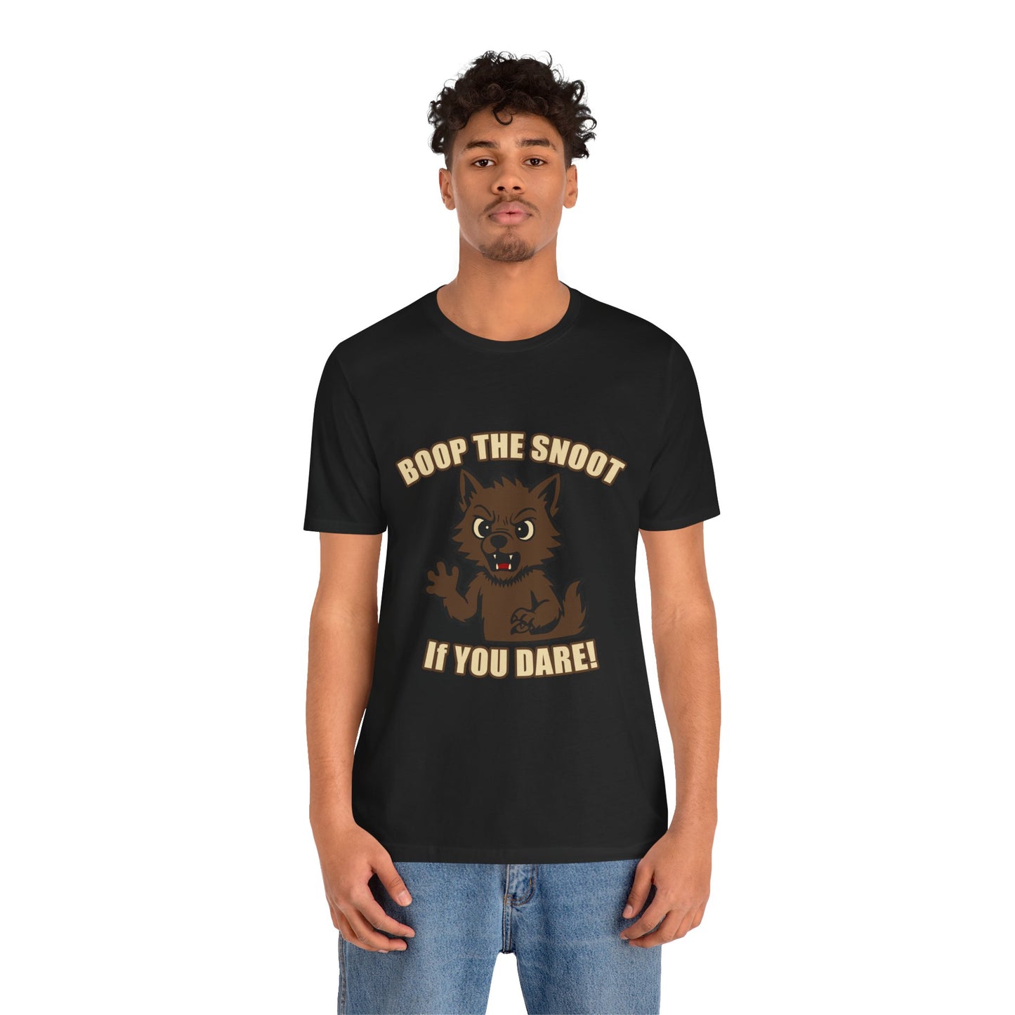 Boop the Snoot If You Dare Halloween Shirt – Funny Werewolf Halloween Graphic Unisex Jersey Short Sleeve Tee for Dog Lovers.