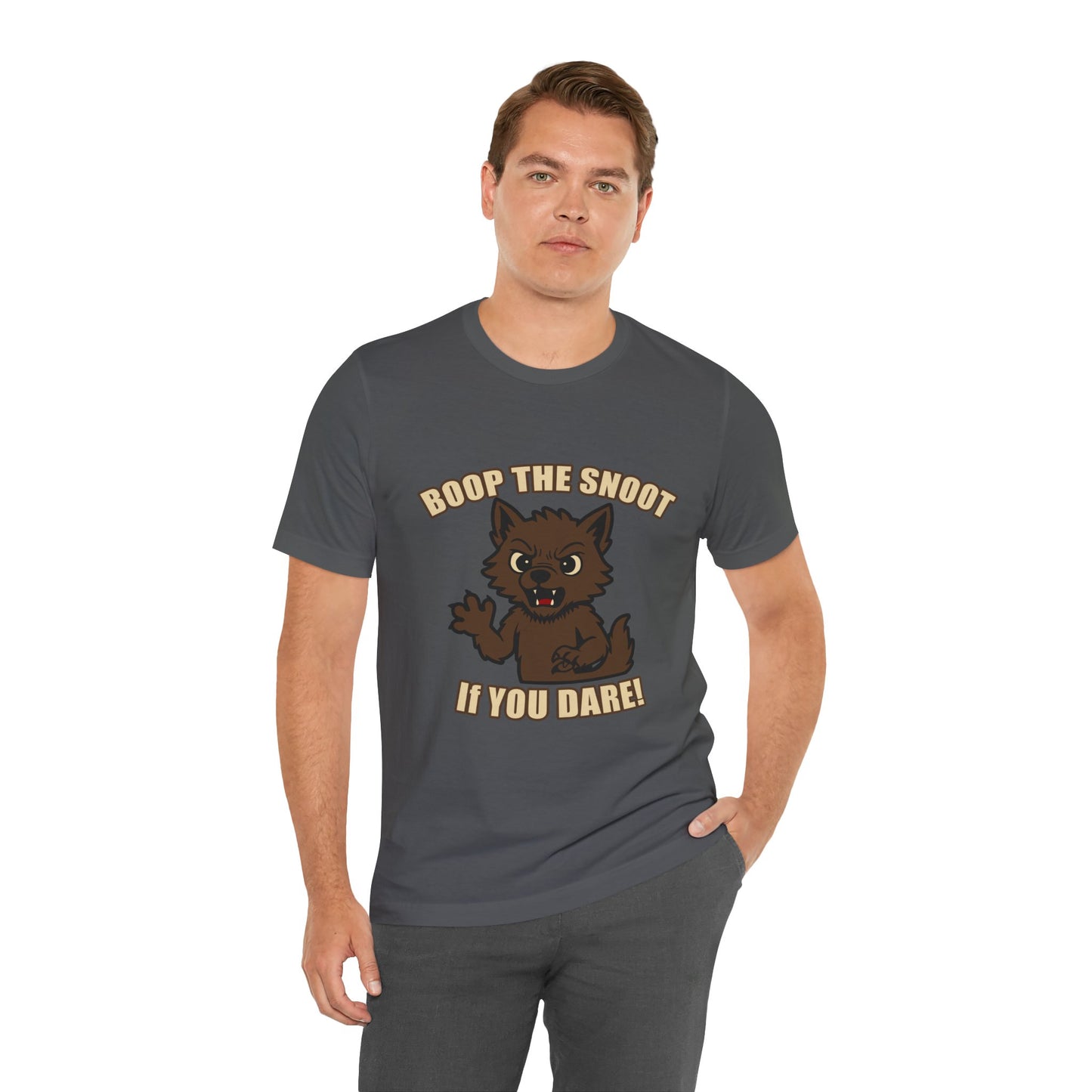 Boop the Snoot If You Dare Halloween Shirt – Funny Werewolf Halloween Graphic Unisex Jersey Short Sleeve Tee for Dog Lovers.