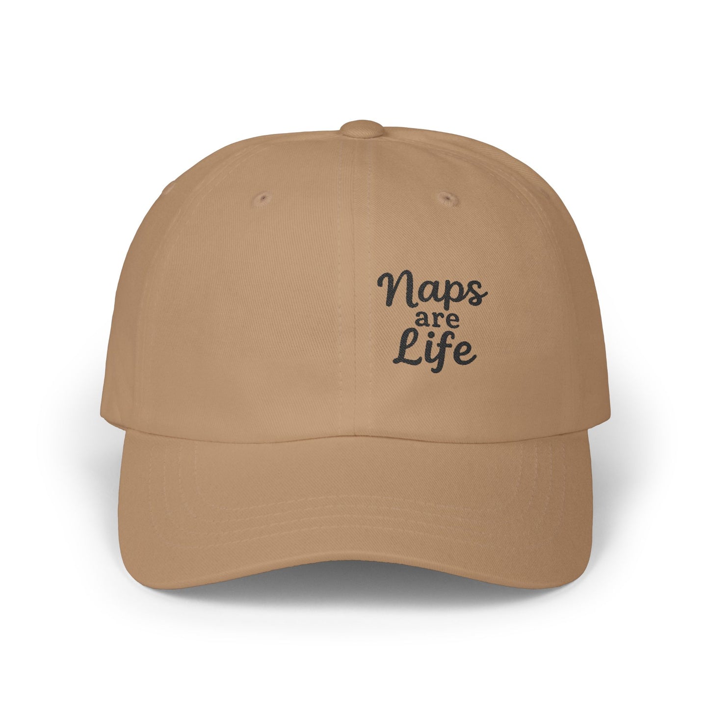 Naps Are Life Embroidered Classic Dad Hat – Cozy Comfort Hat for Nap Lovers, Rest Day Mood, and Chill Style. Black Letters